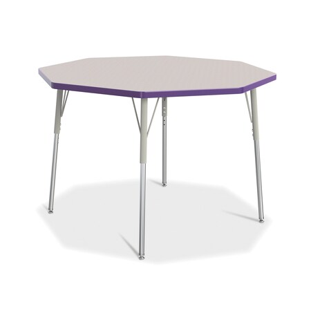 Jonti-Craft Berries Octagon Activity Table, 48 in. x 48 in., A-height, Freckled Gray/Purple/Gray 6428JCA004